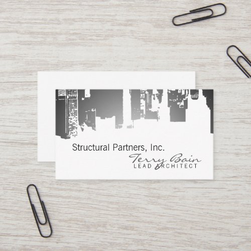 Gradient Upside Downtown Horizontal Skinny Business Cards