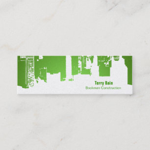 Gradient Upside Downtown Horizontal Skinny Mini Business Card
