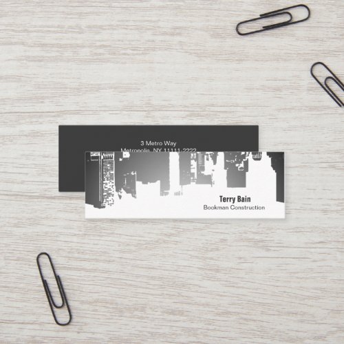 Gradient Upside Downtown Horizontal Skinny Business Card