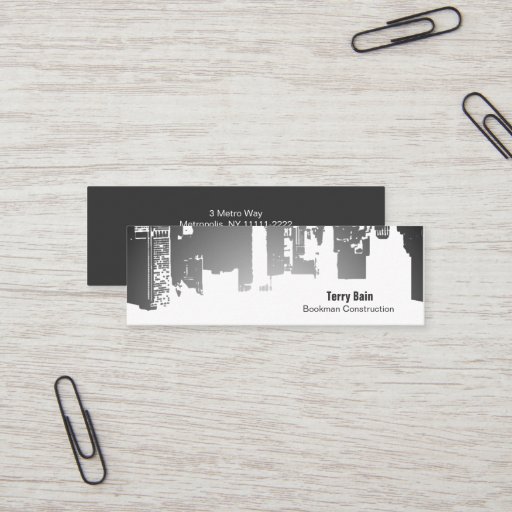 Customizable Gradient Upside Downtown Horizontal Skinny Business Card