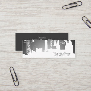 Gradient Upside Downtown Horizontal Skinny Mini Business Card