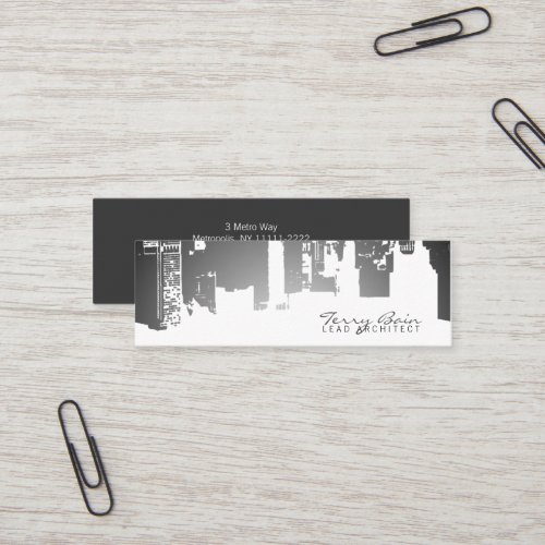 Gradient Upside Downtown Horizontal Skinny Business Card Template