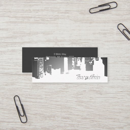 Customizable Gradient Upside Downtown Horizontal Skinny Business Card Template
