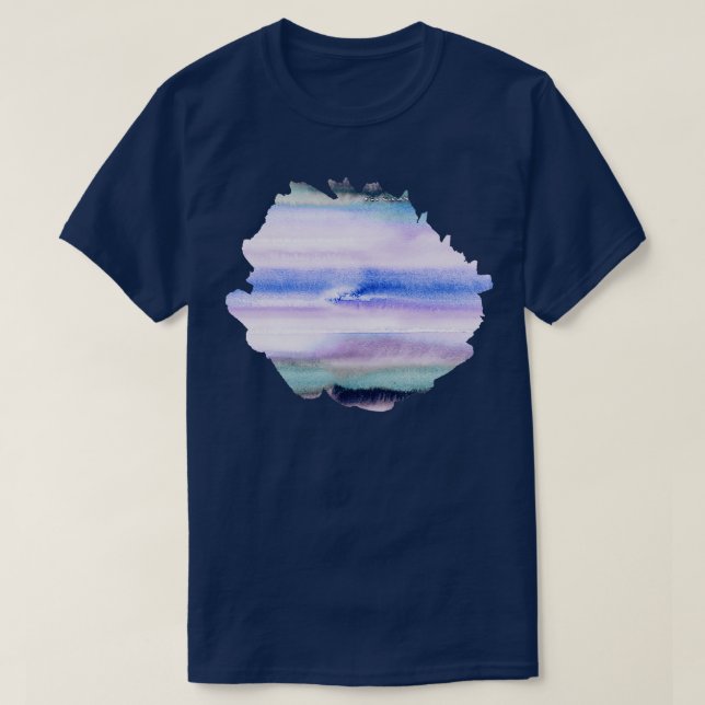 Gradient Watercolor Blue purple T-Shirt (Design Front)