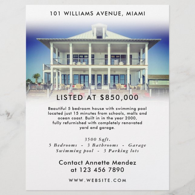 Gradient white elegant professional realty  flyer (Front)