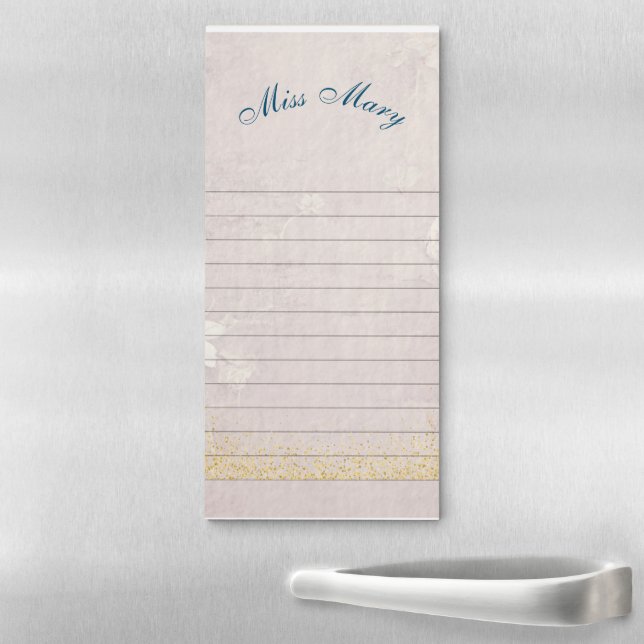 Gradient white flower  magnetic notepad (In Situ)