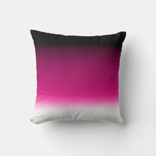 Gradient white pink burgundy throw pillow