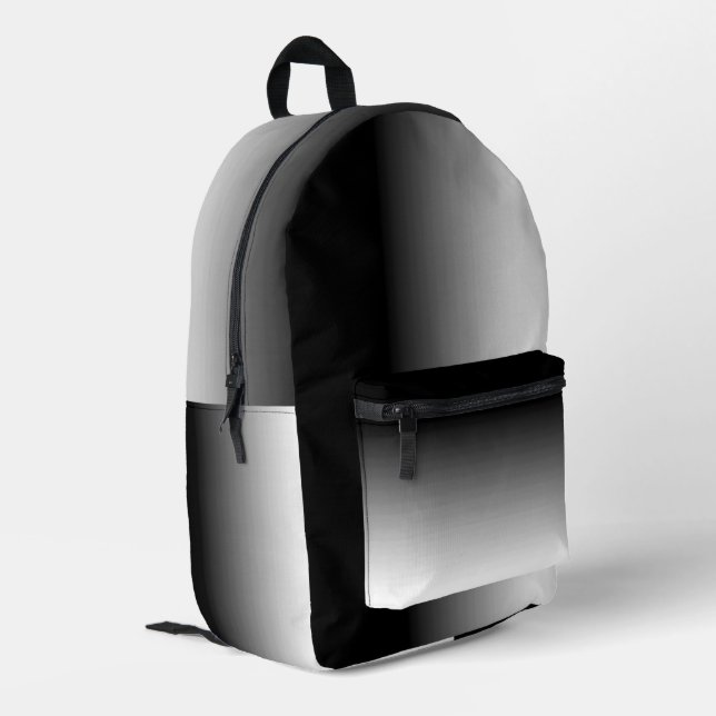 Gradient White To Black Printed Backpack (Back Corner Left)