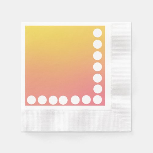Gradient Yellow and Pin with Large Polka Dots Edge Napkins