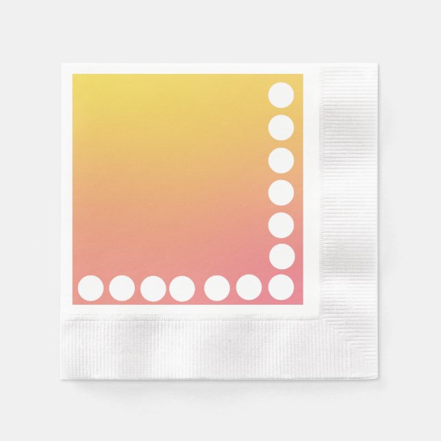 Gradient Yellow and Pin with Large Polka Dots Edge Napkins (Front)