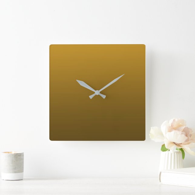 Gradient Yellow - deep to light | Mood Background| Square Wall Clock (Home)