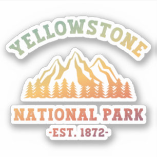 Gradient Yellowstone National Park Hiking  Sticker