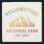 Gradient Yellowstone National Park Hiking  Stone Coaster<br><div class="desc">Gradient Yellowstone National Park featuring Mountains and Trees makes a perfect Hiking Camping design!</div>