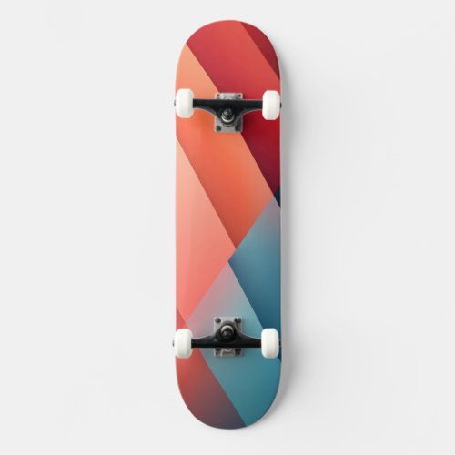 Gradients in red and blue shades skateboard