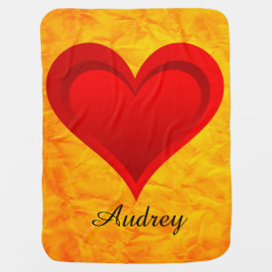 Gradients RED LOVE HEART + your backgr. & ideas Baby Blanket