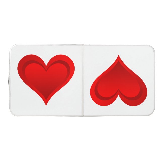 Gradients RED LOVE HEART + your backgr. & ideas Beer Pong Table (Top)
