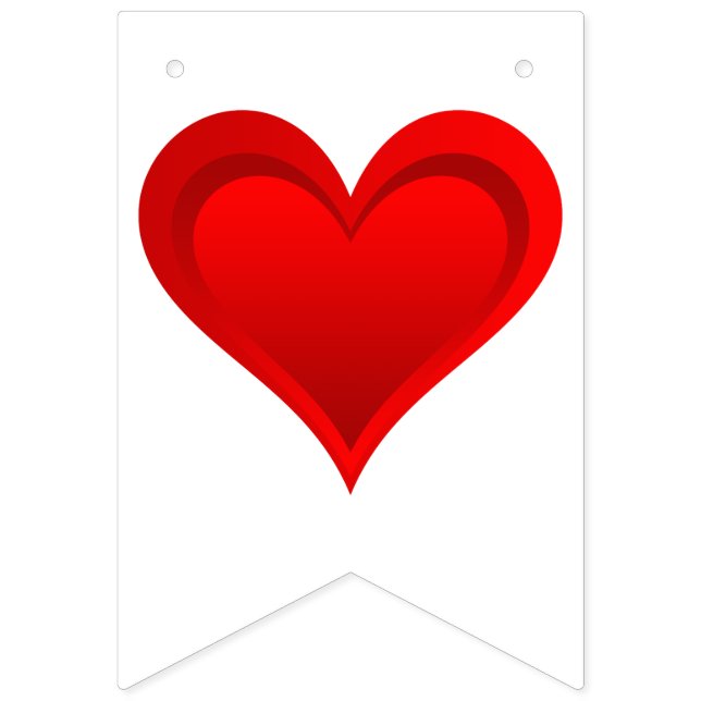 Gradients RED LOVE HEART + your backgr. & ideas Bunting Flags (First Flag)