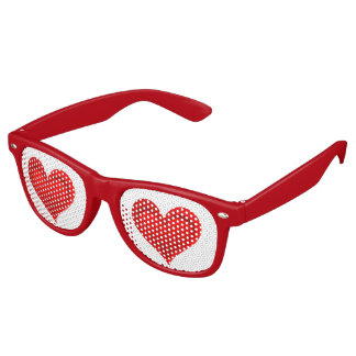 Gradients RED LOVE HEART + your backgr. & ideas Retro Sunglasses