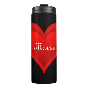 Gradients RED LOVE HEART + your backgr. & ideas Thermal Tumbler