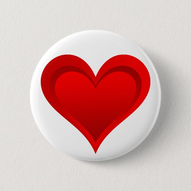 Gradients RED LOVE HEART + your text & ideas Button (Front)