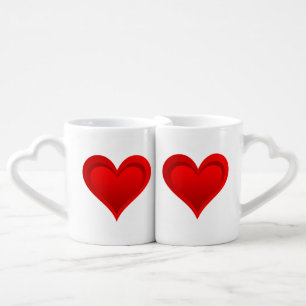 Gradients RED LOVE HEART + your text & ideas Coffee Mug Set