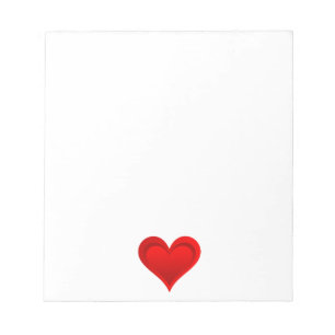 Gradients RED LOVE HEART + your text & ideas Notepad