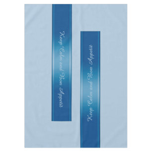 Gradients Stripes Border Deco blue + your text Tablecloth