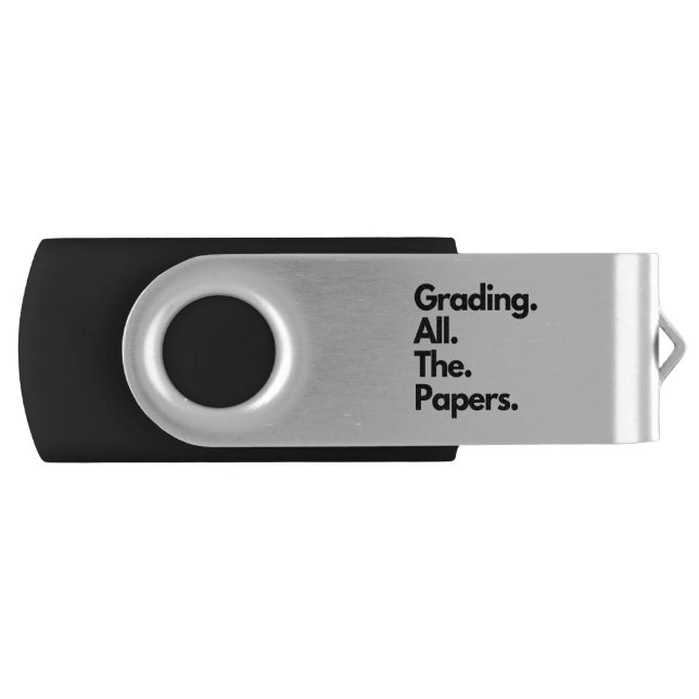 Grading All The Papers Funny Teacher Meme Flash Drive (Front)