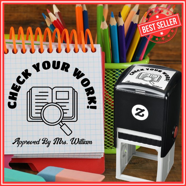 Grading Check Your Work Approved Teacher  Self-inking Stamp (Creator Uploaded)