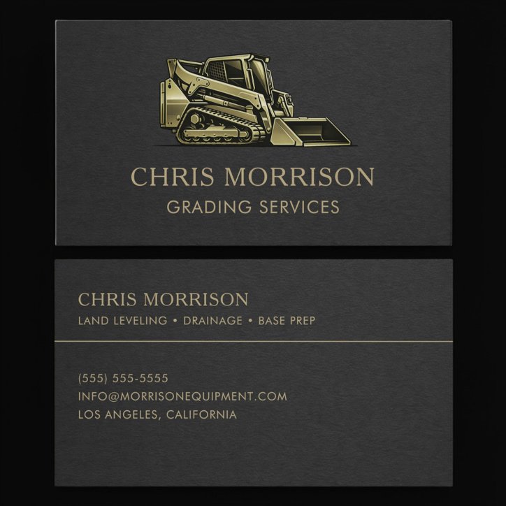 Grading Contractor Services Business Card