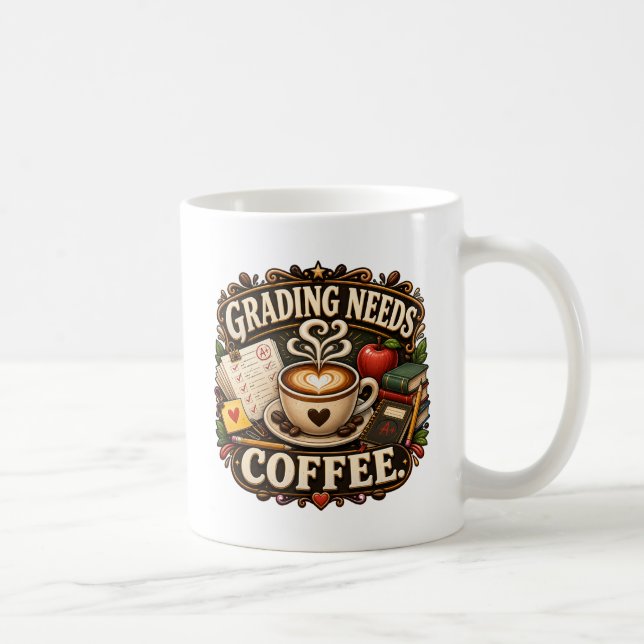 Grading Needs Coffee Teacher Mug (Right)