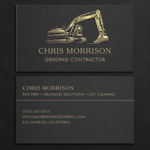 Grading Services Excavator Professional Business Card