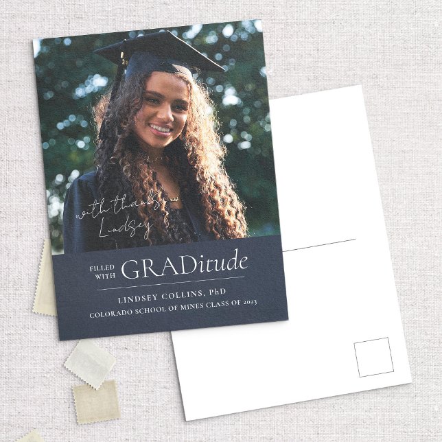 GRADitude Photo Graduation Announcement Postcard (Creator Uploaded)