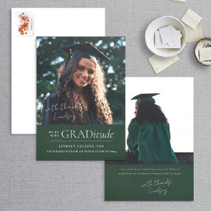 GRADitude Photo Green Graduation Announcement