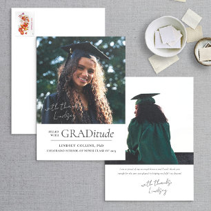 GRADitude Photo White Graduation Announcement