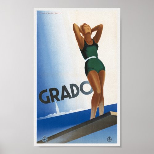 Grado Italy Vintage Poster 1933