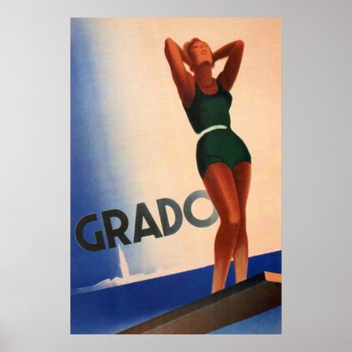 Grado Italy Vintage Travel Poster