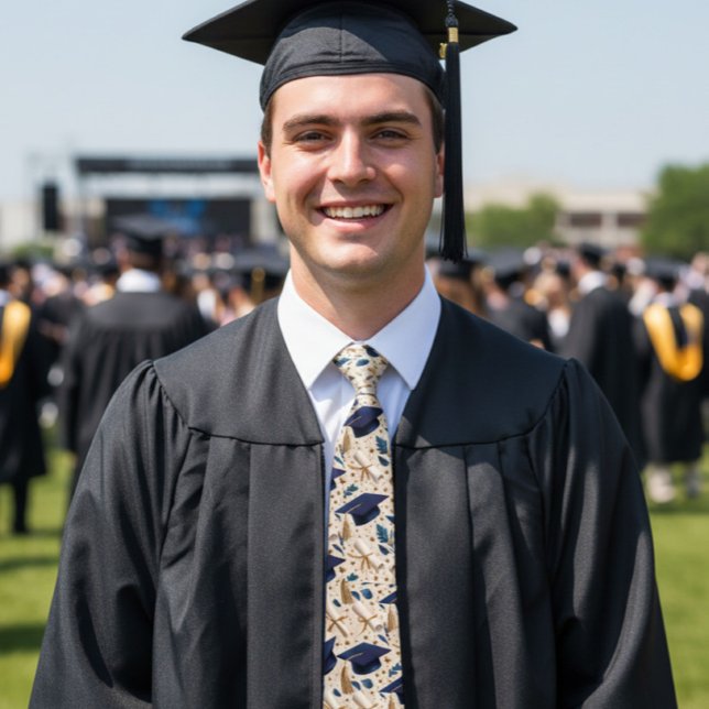 Grads Caps And Diplomas  Neck Tie (Creator Uploaded)