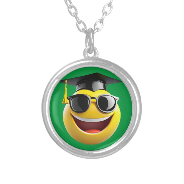 Grad's Gotta Wear Shades Silver Plated Necklace (Front)