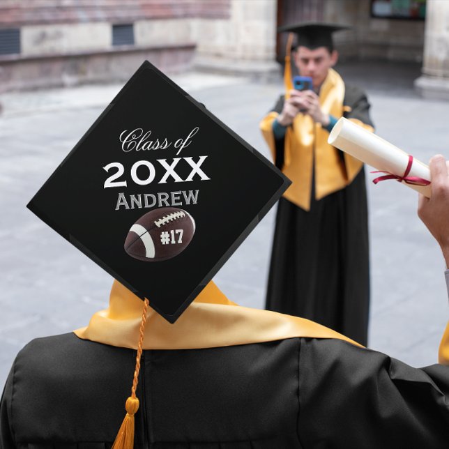 Grads Name Number Football Any Color Class of Year Graduation Cap Topper (Creator Uploaded)