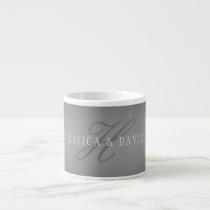 Gradually Changing Gradient Grey Any Name/s Espresso Cup