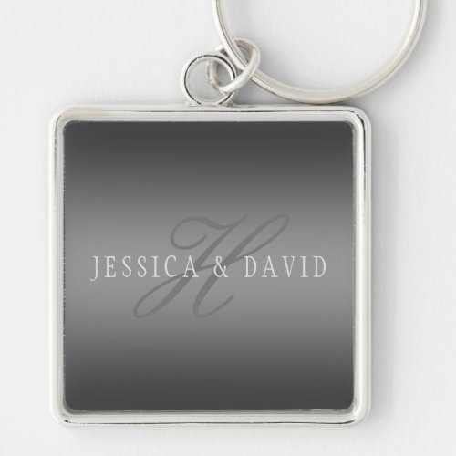 Gradually Changing Gradient Grey Any Names Keychain
