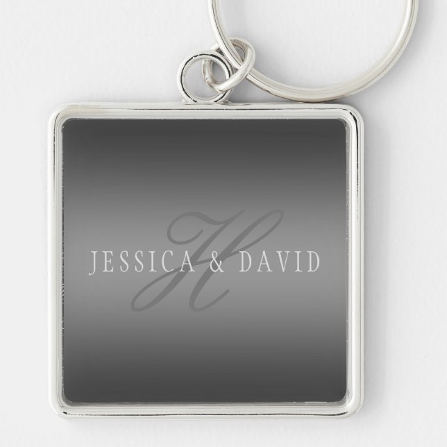 Gradually Changing Gradient Grey Any Name/s Keychain (Front)