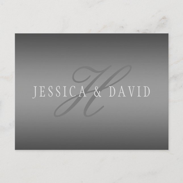 Gradually Changing Gradient Grey Any Name/s Postcard (Front)