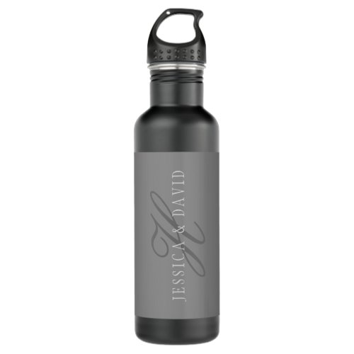 Gradually Changing Gradient Grey Any Names Stainless Steel Water Bottle