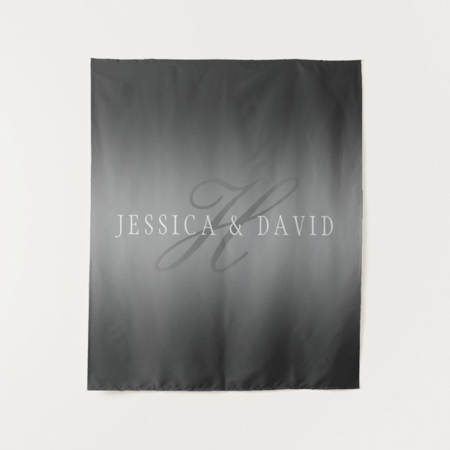 Gradually Changing Gradient Grey Any Name/s Tapestry (Front)