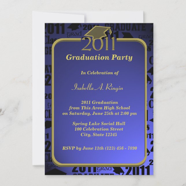 Graduatation 2011/ Sapphire Blue Invitation (Front)
