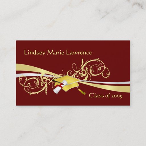 Customizable Graduatation Name and Contact Cards Business Cards