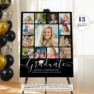 Graduate 13 Photo Collage Script Custom Color Foam Board