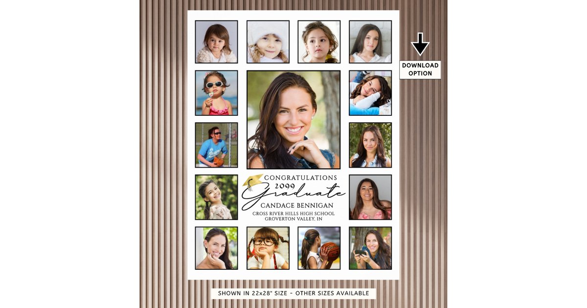 Script Collage Writing Graduate 15 Photo Collage Handwritten Script Poster | Zazzle